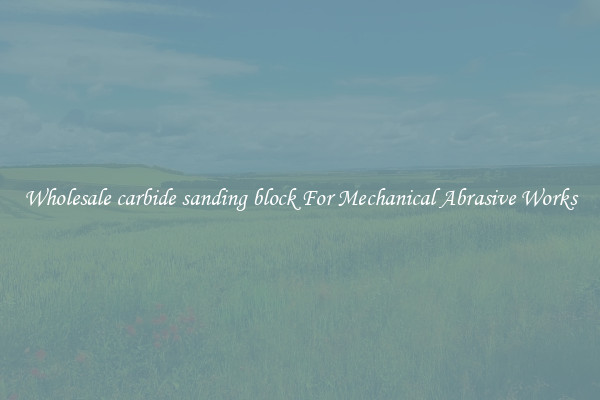 Wholesale carbide sanding block For Mechanical Abrasive Works