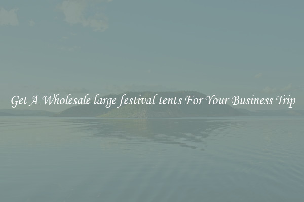 Get A Wholesale large festival tents For Your Business Trip