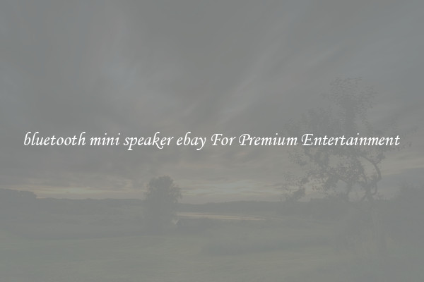 bluetooth mini speaker ebay For Premium Entertainment 