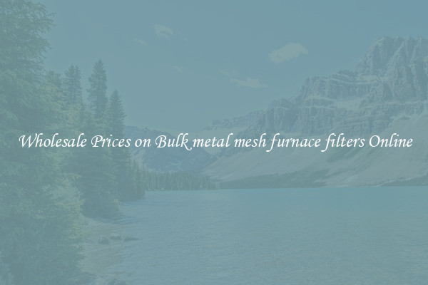 Wholesale Prices on Bulk metal mesh furnace filters Online