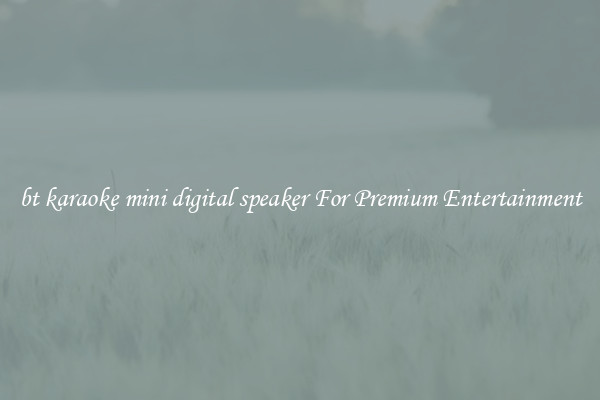 bt karaoke mini digital speaker For Premium Entertainment