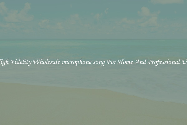 High Fidelity Wholesale microphone song For Home And Professional Use