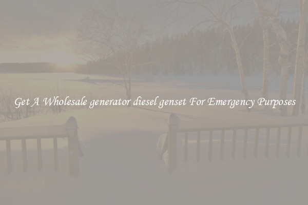 Get A Wholesale generator diesel genset For Emergency Purposes