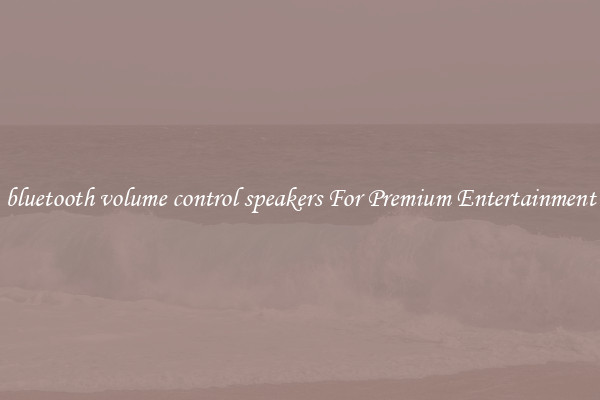 bluetooth volume control speakers For Premium Entertainment