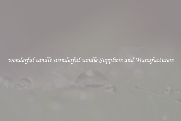 wonderful candle wonderful candle Suppliers and Manufacturers